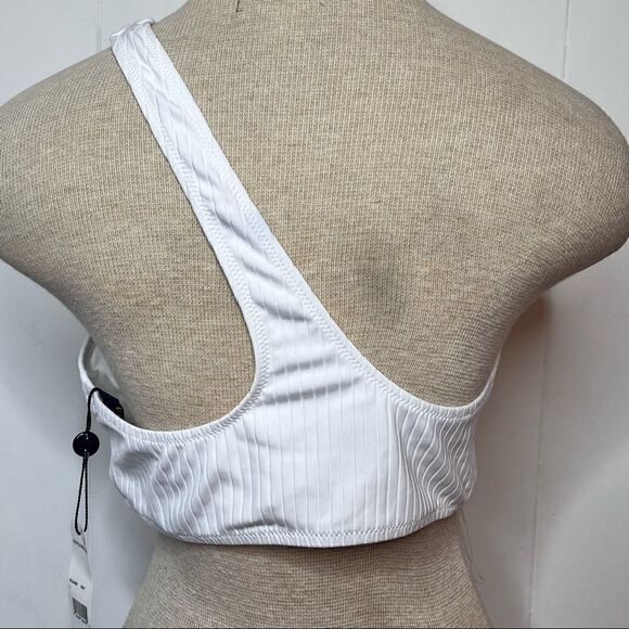 Polo Ralph Lauren Ribbed One Shoulder White Bra Bralette NWT Size Large - Picture 6 of 6